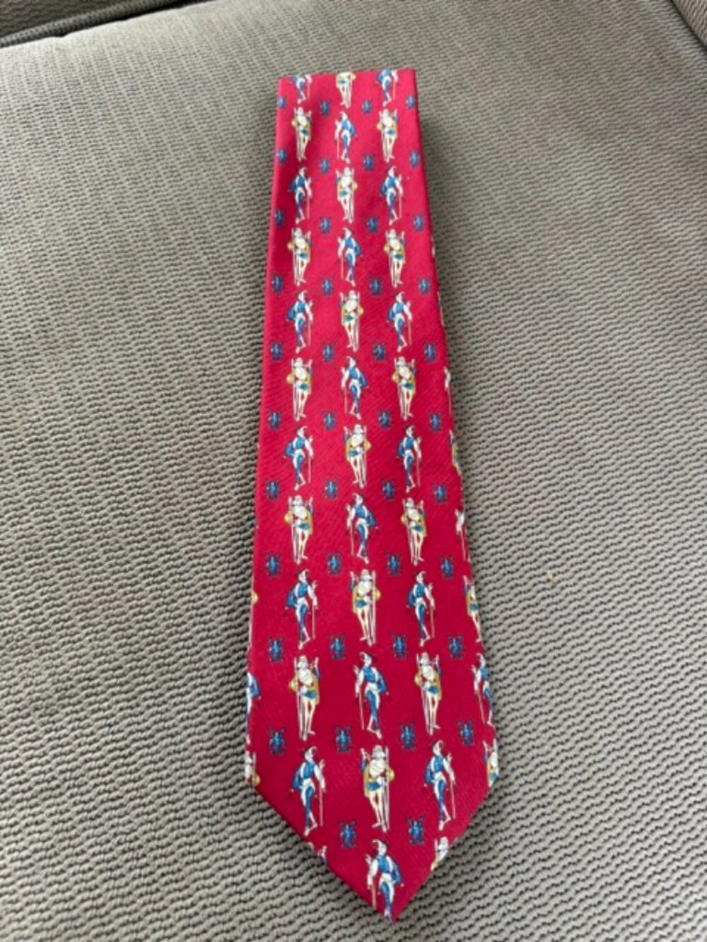 NWT Vint Metropolitan Museum of Art Silk Tie Mstrworks Medieval Fool Halberd Red